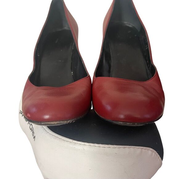 Gucci EUR 41 Wedge Heels Round Toe Deep Red Career Comfort GG Emblem - Picture 5 of 16